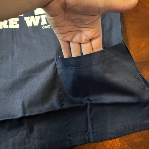 Dog‎ Is Good Scrub Top Navy Unisex V-Neck veterinarian relax fit pockets - Picture 8 of 9